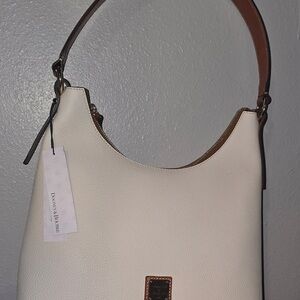 Dooney & Bourke Cream and Brown Shoulder Bag
